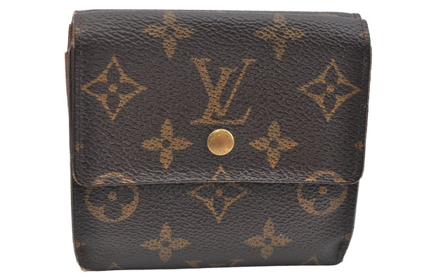 Authentic Louis Vuitton Monogram M61652 Porte Monnaie Billet Carte Credit K4308