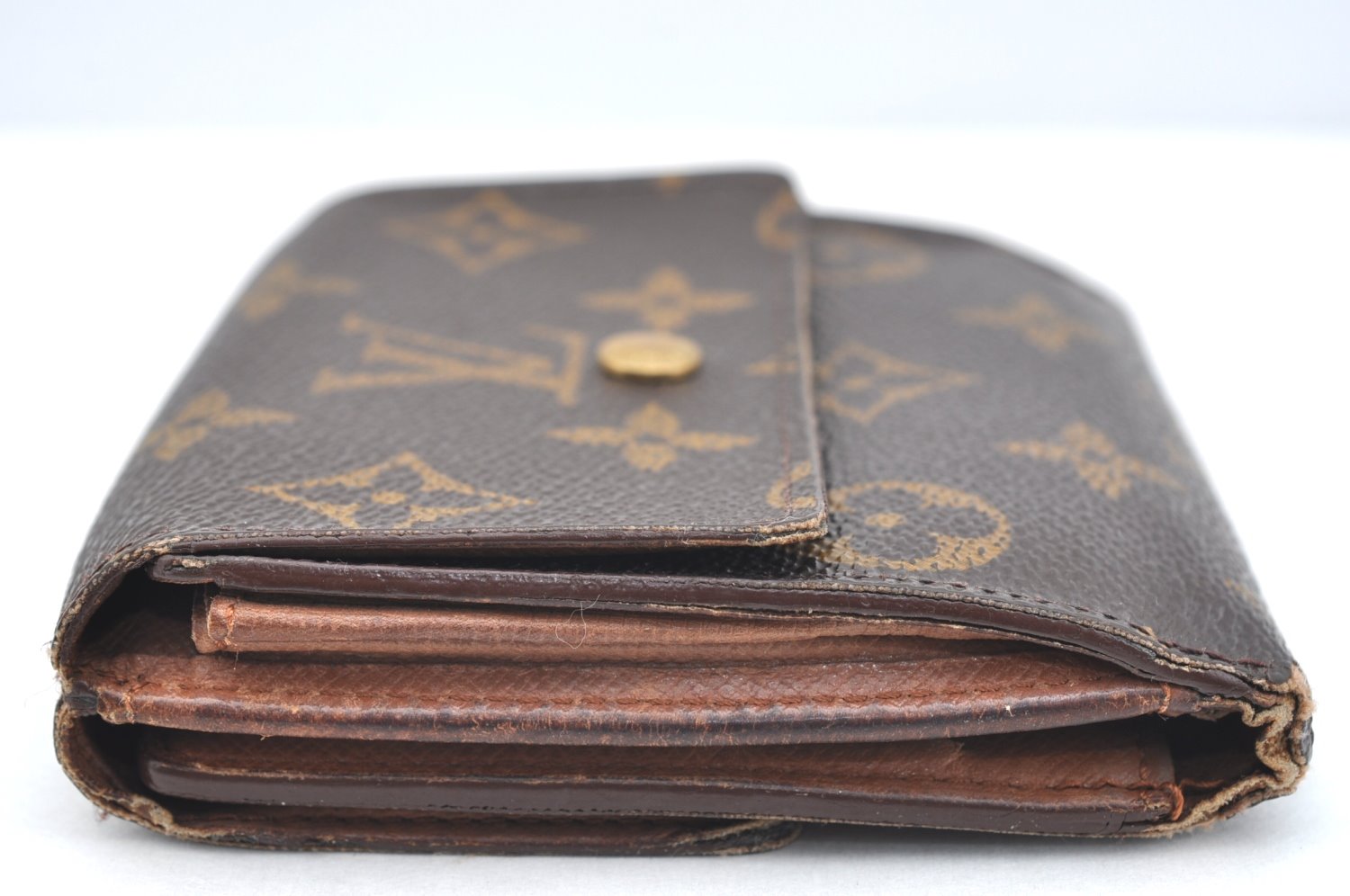 Authentic Louis Vuitton Monogram M61652 Porte Monnaie Billet Carte Credit K4308