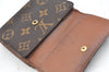 Authentic Louis Vuitton Monogram M61652 Porte Monnaie Billet Carte Credit K4308