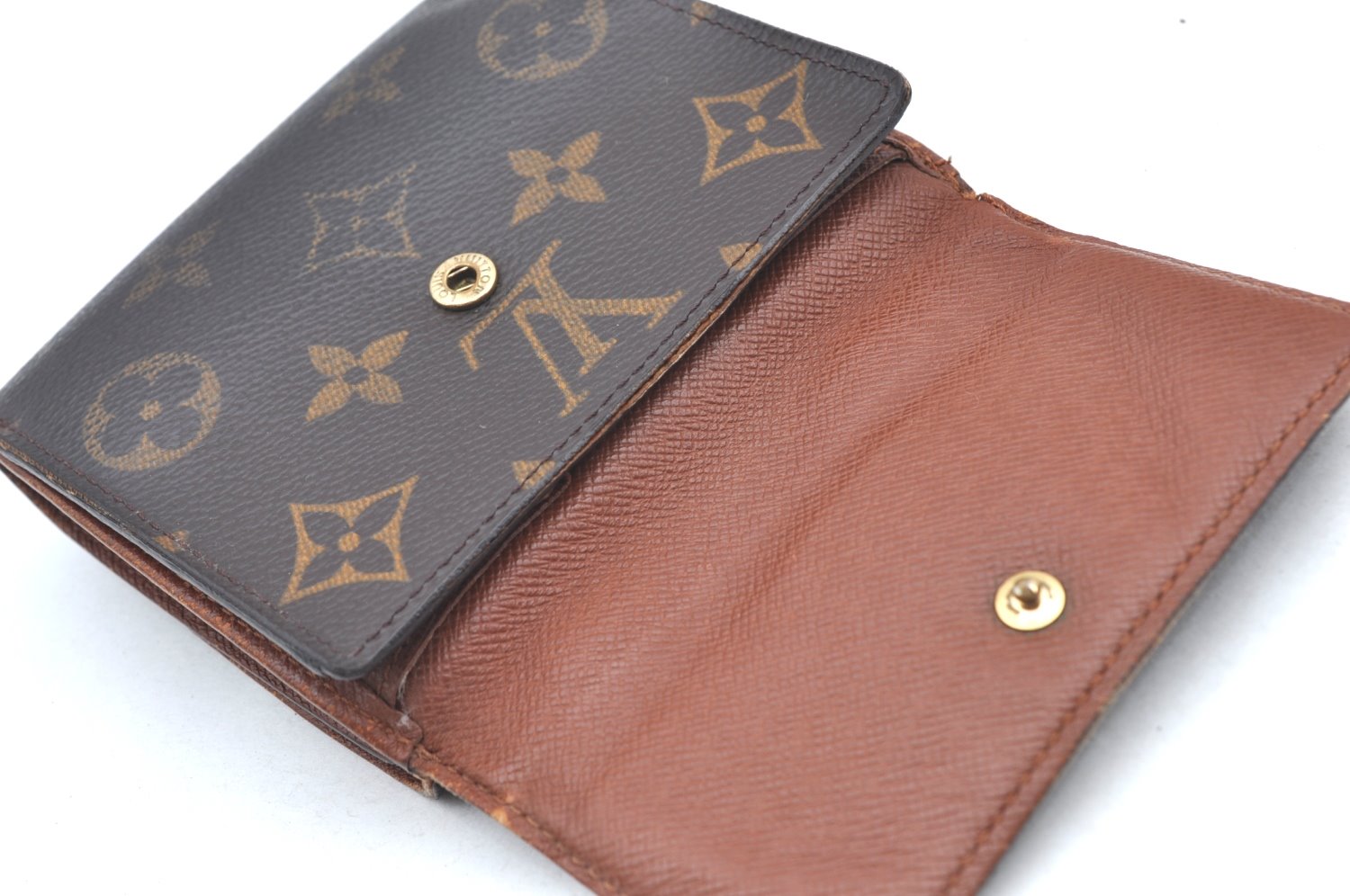 Authentic Louis Vuitton Monogram M61652 Porte Monnaie Billet Carte Credit K4310