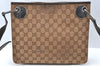 Authentic GUCCI Eclipse Shoulder Cross Bag GG Canvas Leather 120841 Brown K4313