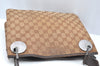 Authentic GUCCI Eclipse Shoulder Cross Bag GG Canvas Leather 120841 Brown K4313