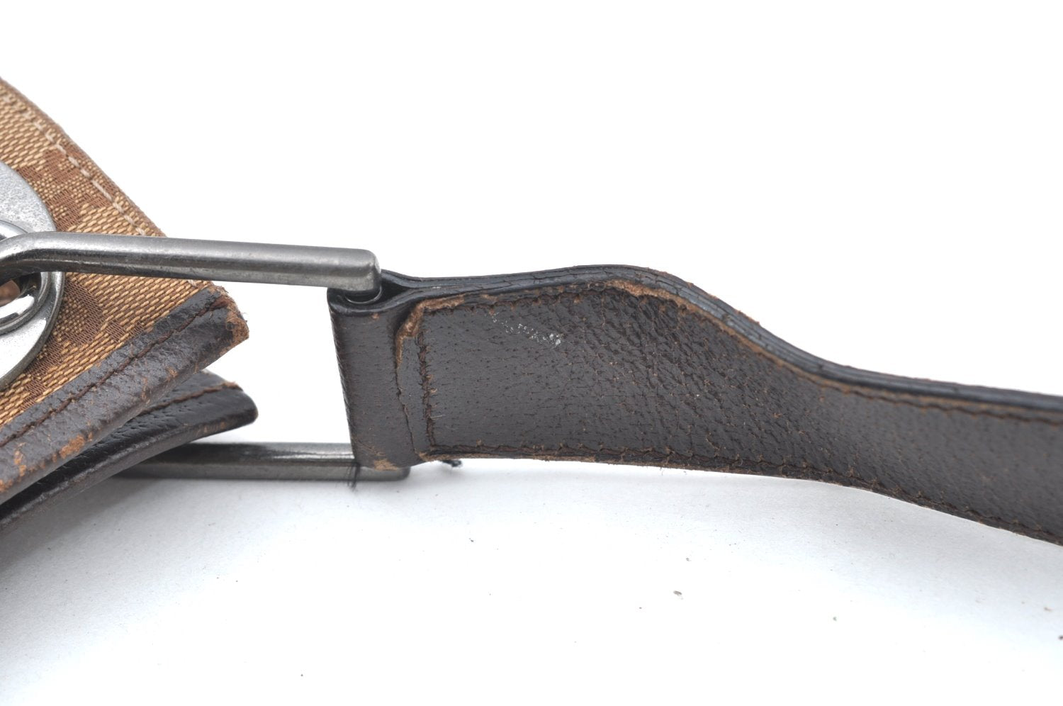 Authentic GUCCI Eclipse Shoulder Cross Bag GG Canvas Leather 120841 Brown K4313