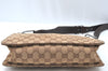 Authentic GUCCI Eclipse Shoulder Cross Bag GG Canvas Leather 120841 Brown K4313