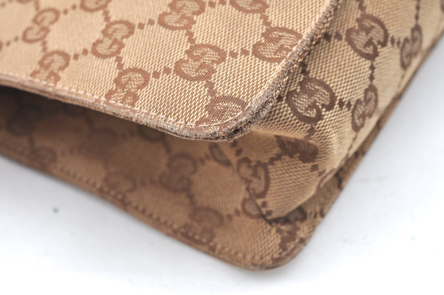 Authentic GUCCI Eclipse Shoulder Cross Bag GG Canvas Leather 120841 Brown K4313