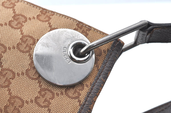 Authentic GUCCI Eclipse Shoulder Cross Bag GG Canvas Leather 120841 Brown K4313
