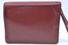 Authentic Cartier Must de Cartier Clutch Hand Bag Purse Leather Bordeaux K4316