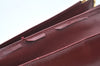 Authentic Cartier Must de Cartier Clutch Hand Bag Purse Leather Bordeaux K4316