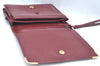 Authentic Cartier Must de Cartier Clutch Hand Bag Purse Leather Bordeaux K4316