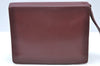 Authentic Cartier Must de Cartier Clutch Hand Bag Leather Bordeaux Red K4317