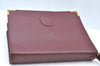 Authentic Cartier Must de Cartier Clutch Hand Bag Leather Bordeaux Red K4317