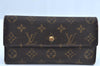 Authentic Louis Vuitton Monogram Portefeuille International M61217 Wallet K4321