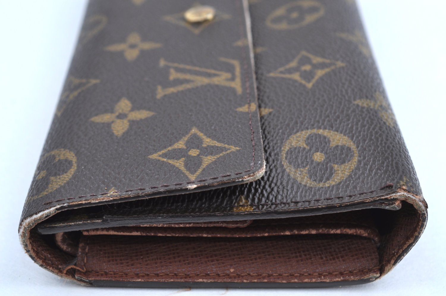 Authentic Louis Vuitton Monogram Portefeuille International M61217 Wallet K4321