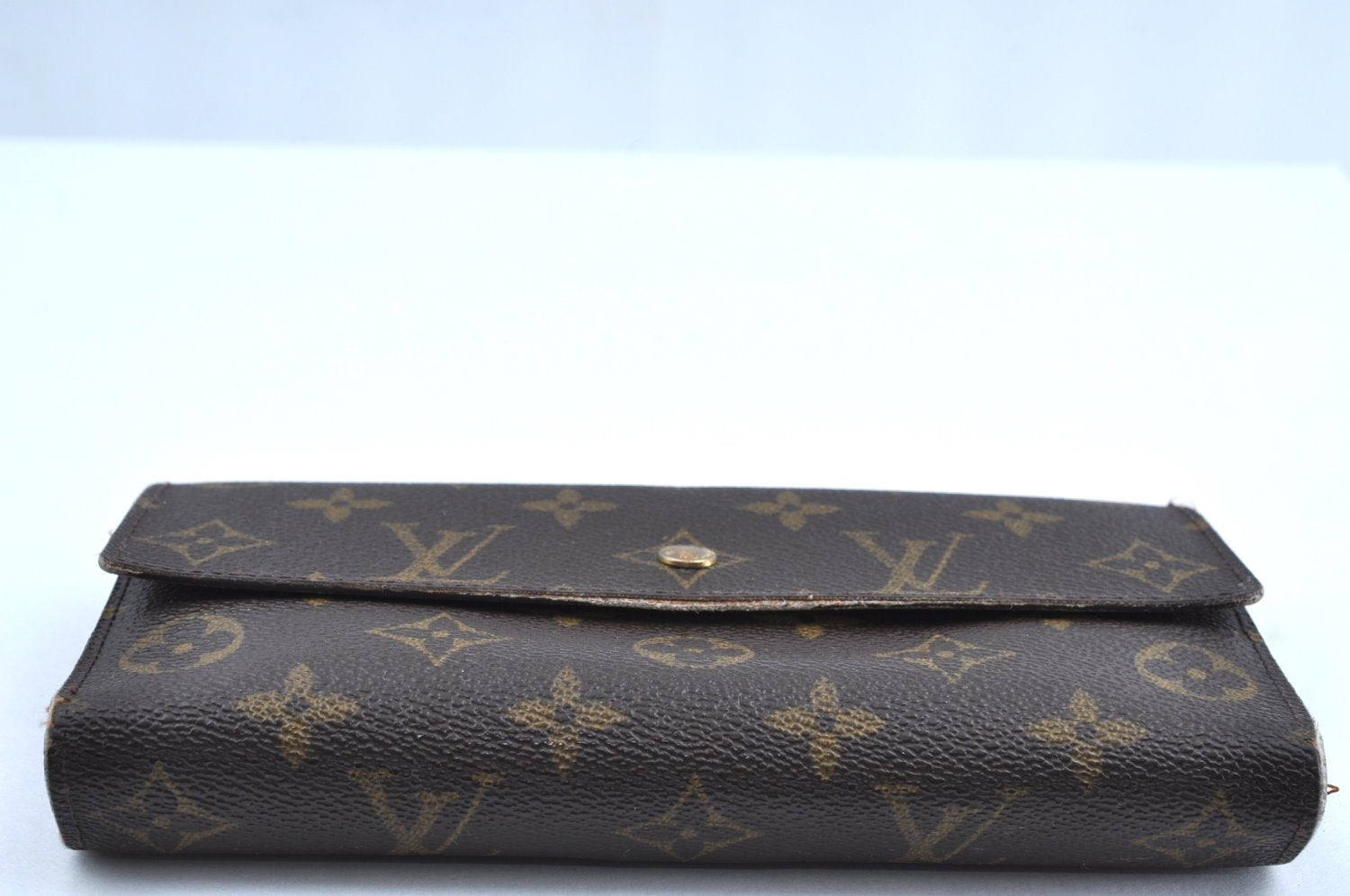 Authentic Louis Vuitton Monogram Portefeuille International M61217 Wallet K4321