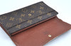 Authentic Louis Vuitton Monogram Portefeuille International M61217 Wallet K4321