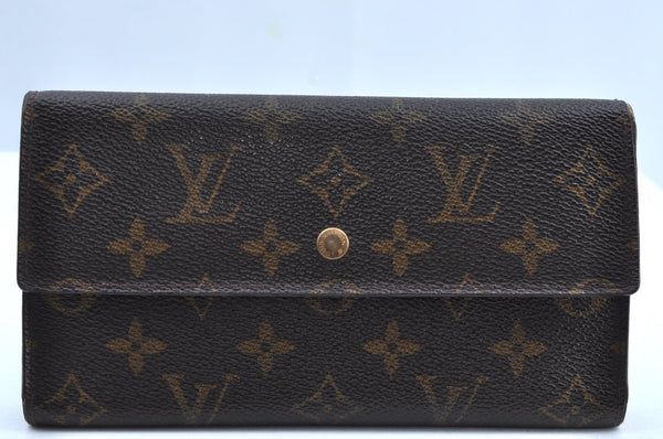 Authentic Louis Vuitton Monogram Porte Tresor International M61215 Wallet K4324