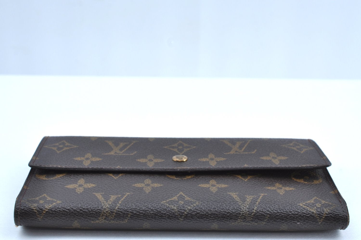 Authentic Louis Vuitton Monogram Porte Tresor International M61215 Wallet K4324