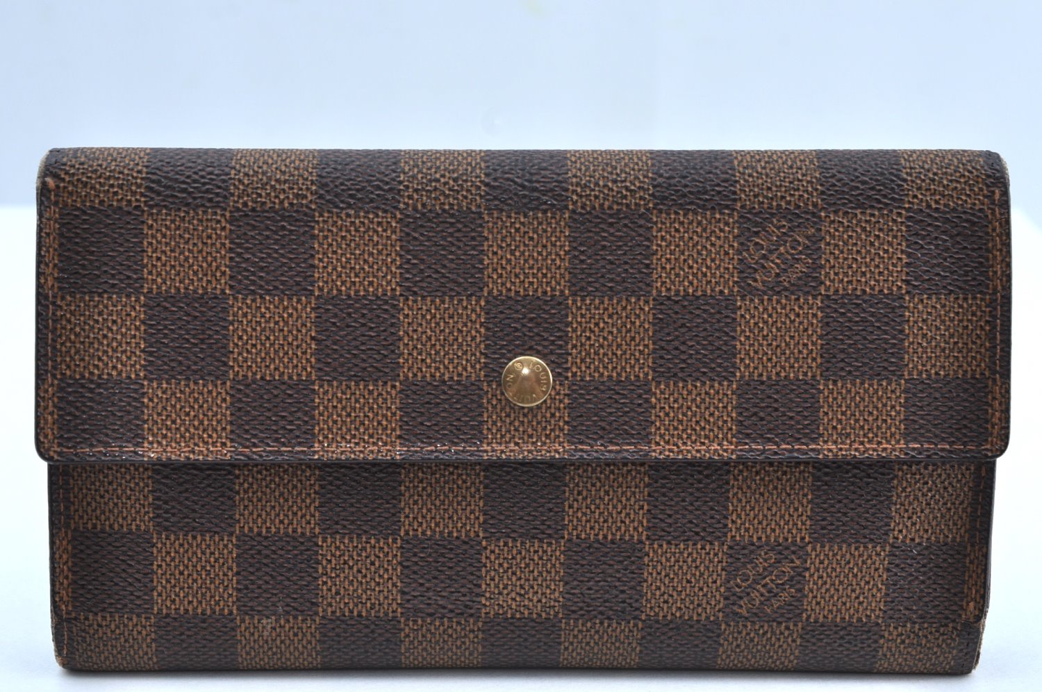 Authentic Louis Vuitton Damier Porte Tresor International Wallet N61215 LV K4327