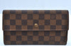 Authentic Louis Vuitton Damier Porte Tresor International Wallet N61215 LV K4327