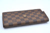 Authentic Louis Vuitton Damier Porte Tresor International Wallet N61215 LV K4327