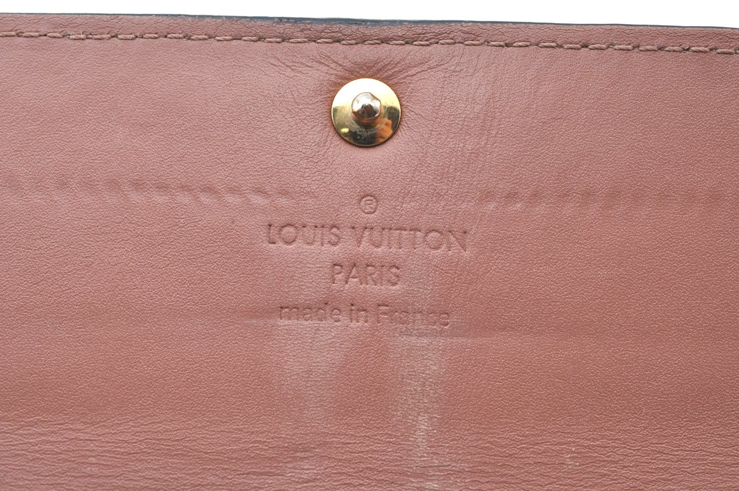 Authentic Louis Vuitton Vernis Portefeuille Sarah Wallet Beige M91764 LV K4334