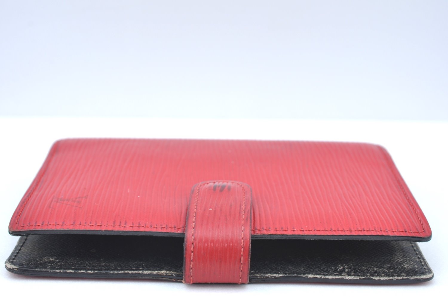Authentic Louis Vuitton Epi Agenda PM Notebook Cover Red Black R2005E LV K4339