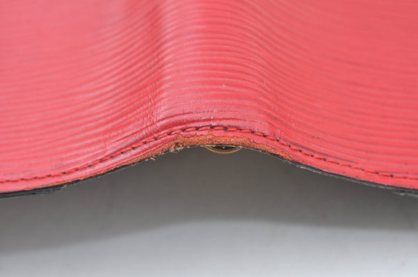 Authentic Louis Vuitton Epi Agenda PM Notebook Cover Red Black R2005E LV K4339