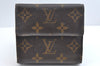 Authentic Louis Vuitton Monogram M61652 Porte Monnaie Billet Carte Credit K4340