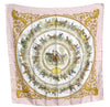 Authentic HERMES Carre 90 Scarf "LA PROMENADE DE LONGCHAMPS" Silk Pink K4342