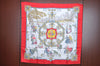 Authentic HERMES Carre 90 Scarf "Joies d'Hiver" Silk Red K4346