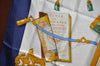 Authentic HERMES Carre 90 Scarf "Memoire d'Hermes" Silk Blue K4347