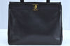 Authentic Salvatore Ferragamo Vara Leather Shoulder Tote Bag Navy SF K4351