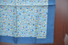 Authentic HERMES Petit Carre 40 Scarf Human and Animals Silk Blue K4354