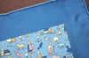 Authentic HERMES Petit Carre 40 Scarf Human and Animals Silk Blue K4354