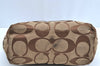 Authentic COACH Signature Shoulder Tote Bag Canvas Enamel 10124 Brown K4356