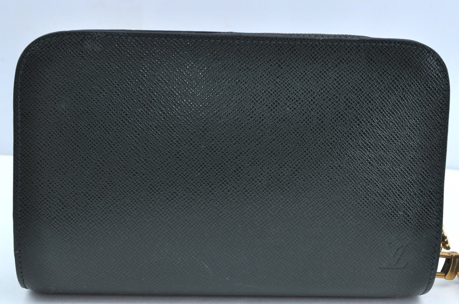 Authentic Louis Vuitton Taiga Baikal Clutch Bag Green M30184 LV K4357