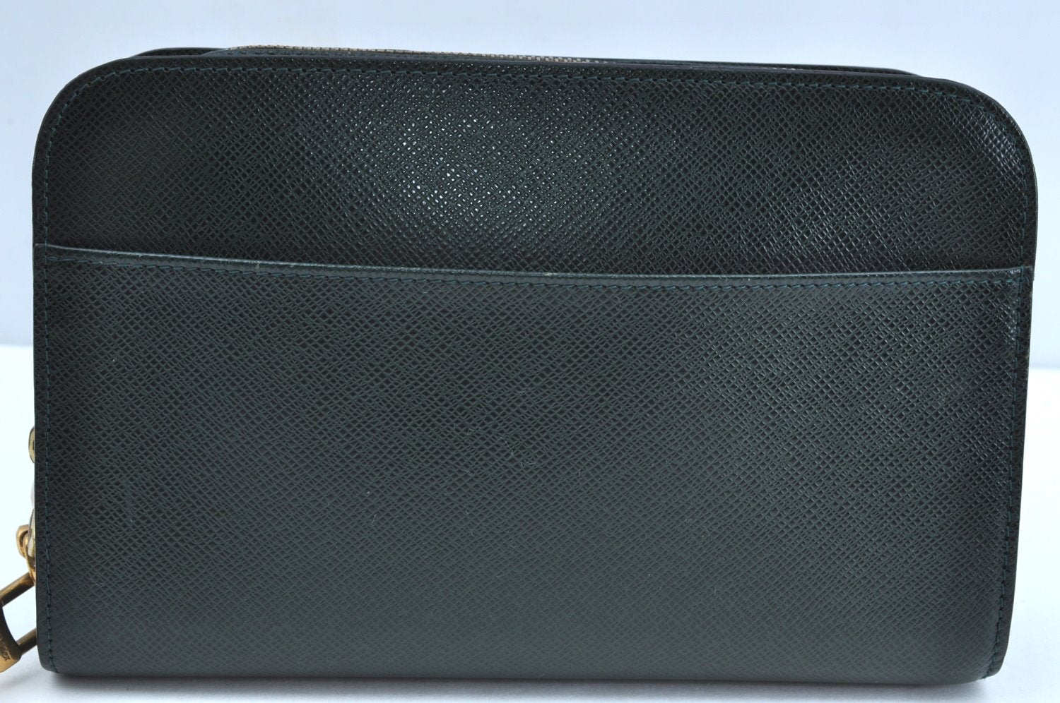 Authentic Louis Vuitton Taiga Baikal Clutch Bag Green M30184 LV K4357