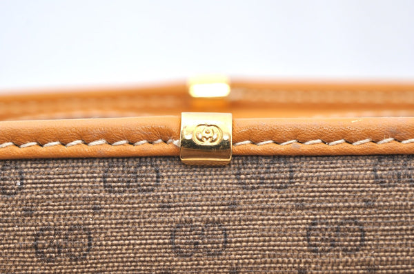 Authentic GUCCI Micro GG Shoulder Cross Body Bag Purse PVC Leather Brown K4358