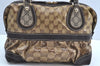 Authentic GUCCI GG Crystal Shoulder Tote Bag PVC Leather 223962 Brown K4359