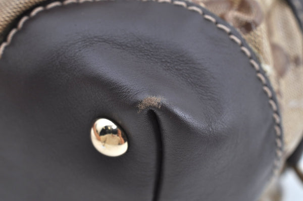 Authentic GUCCI GG Crystal Shoulder Tote Bag PVC Leather 223962 Brown K4359