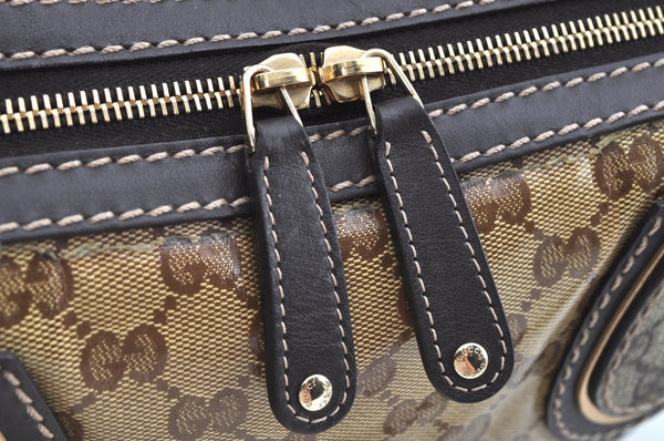 Authentic GUCCI GG Crystal Shoulder Tote Bag PVC Leather 223962 Brown K4359