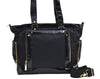 Authentic TORY BURCH Vintage Nylon Enamel 2Way Shoulder Tote Bag Black K4361