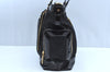 Authentic TORY BURCH Vintage Nylon Enamel 2Way Shoulder Tote Bag Black K4361