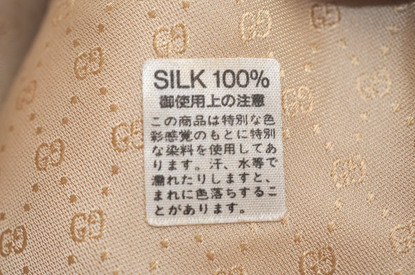 Authentic GUCCI Vintage Tie Necktie Logo Pattern Silk Brown K4362