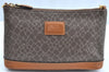 Authentic NINA RICCI Giraffe Pattern Shoulder Hand Bag PVC Leather Brown K4363