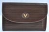 Authentic MARIO VALENTINO V Logo Clutch Hand Bag Purse PVC Leather Brown K4364