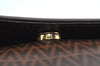 Authentic MARIO VALENTINO V Logo Clutch Hand Bag Purse PVC Leather Brown K4364