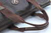 Authentic MARIO VALENTINO V Logo Travel Boston Bag PVC Leather Brown K4365