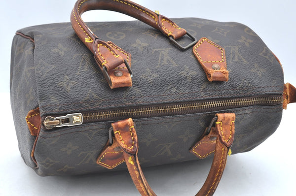 Authentic Louis Vuitton Monogram Speedy 25 Boston Hand Bag M41528 LV Junk K4372