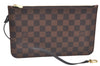 Authentic Louis Vuitton Damier Neverfull Pouch Purse Clutch Bag LV K4398